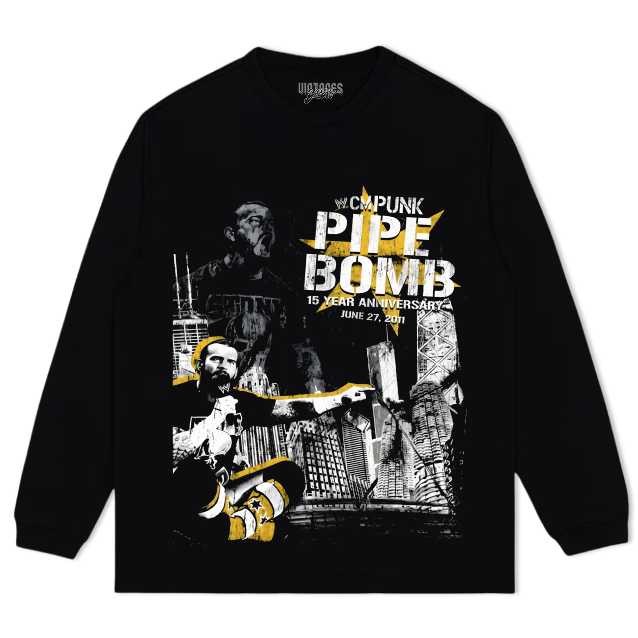 CM PUNK PIPE BOMB ANNIVERSARY WWE TANK TOP & TEE & LONG SLEEVE & LAYERED LS & HOODIE