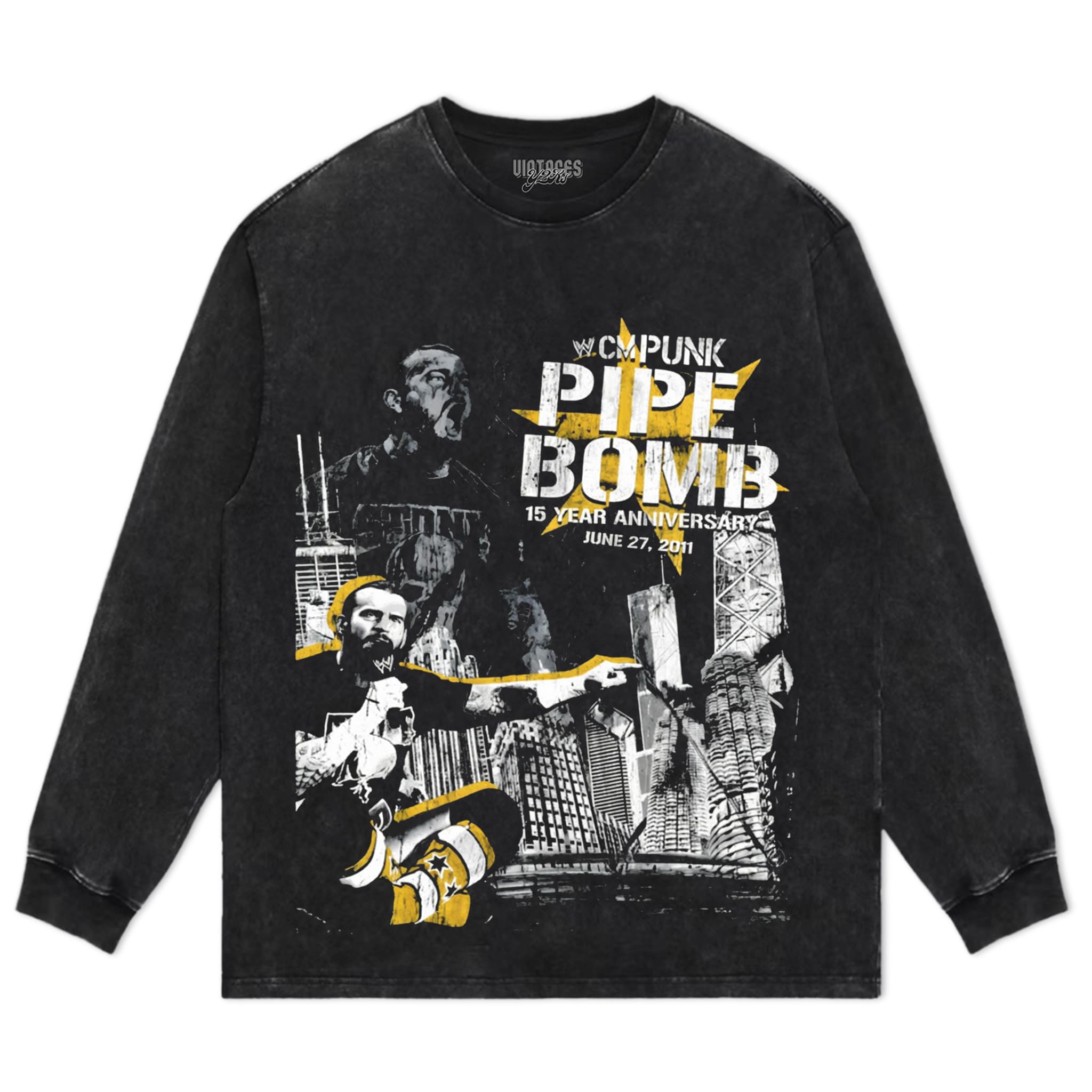 CM PUNK PIPE BOMB ANNIVERSARY WWE TANK TOP & TEE & LONG SLEEVE & LAYERED LS & HOODIE