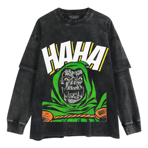 CRAZY DR DOOM LOOSING MIND HAHA TANK TOP & TEE & LONG SLEEVE & LAYERED LS & HOODIE