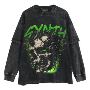 CYBER SKULL STREETWEAR TANK TOP & TEE & LONG SLEEVE & LAYERED LS & HOODIE