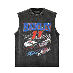 DENNY HAMLIN NASCAR VINTAGE TANK TOP & TEE & LONG SLEEVE & LAYERED LS & HOODIE