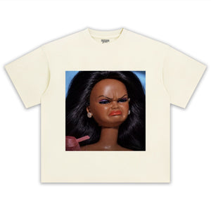 DISGUSTED BLACK BARBIE FACE MEME TANK TOP & TEE & LONG SLEEVE & LAYERED LS & HOODIE