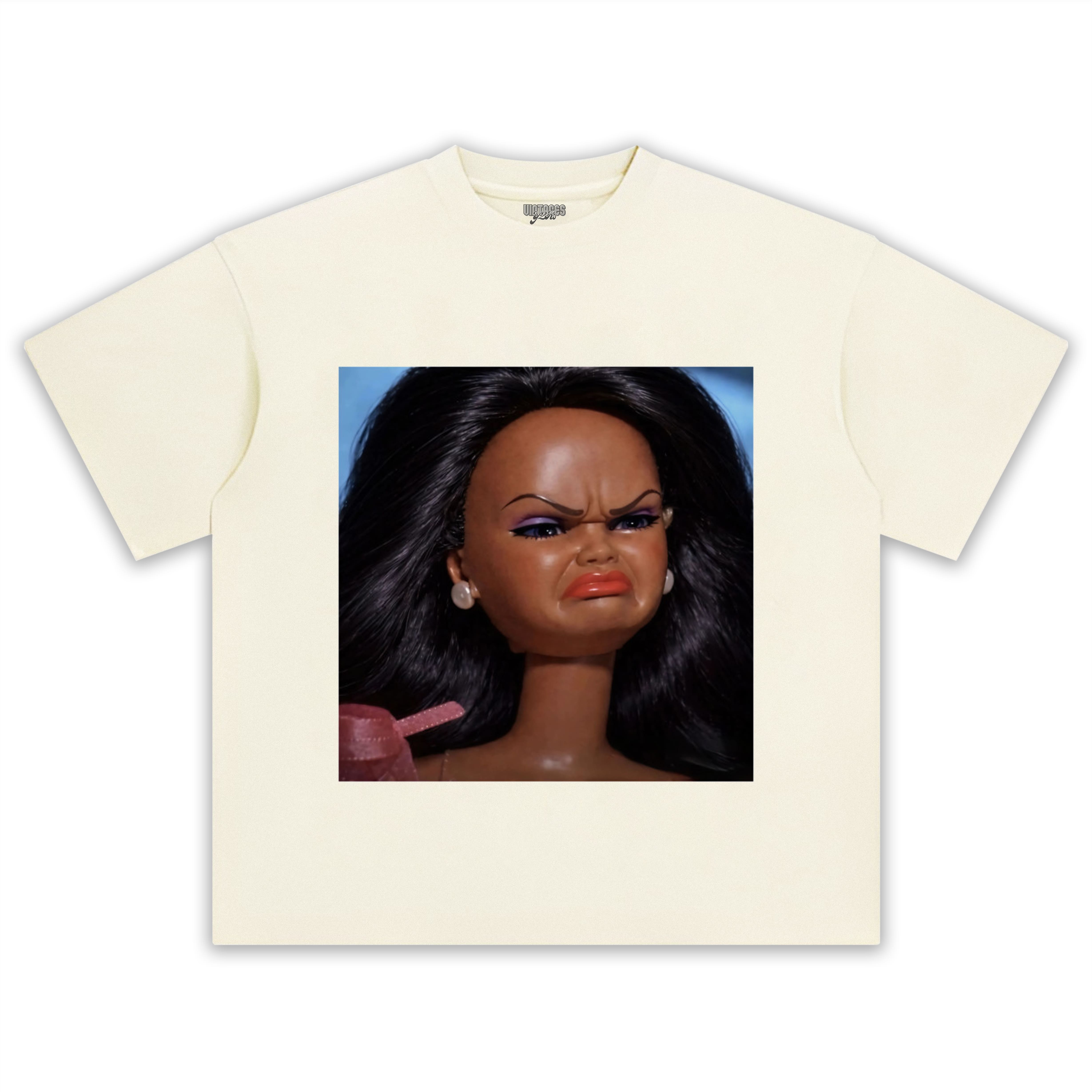 DISGUSTED BLACK BARBIE FACE MEME TANK TOP & TEE & LONG SLEEVE & LAYERED LS & HOODIE