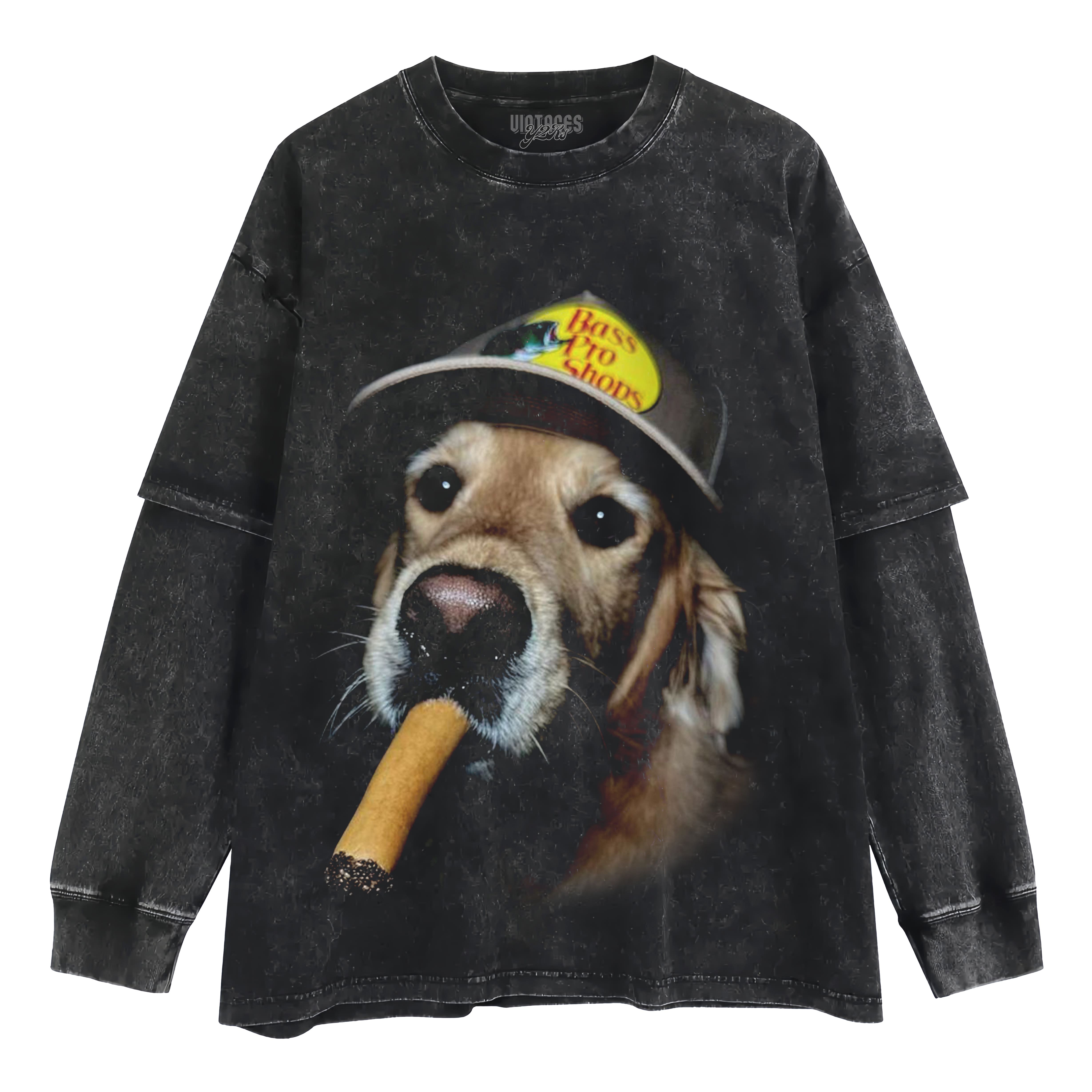 DOG SMOKING TANK TOP & TEE & LONG SLEEVE & LAYERED LS & HOODIE