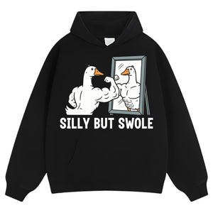 FUNNY SILLY BUT SWOLE GYM GOOSE TANK TOP & TEE & LONG SLEEVE & LAYERED LS & HOODIE
