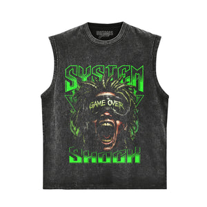GAME OVER RAGE GRAPHIC STREETWEAR TANK TOP & TEE & LONG SLEEVE & LAYERED LS & HOODIE