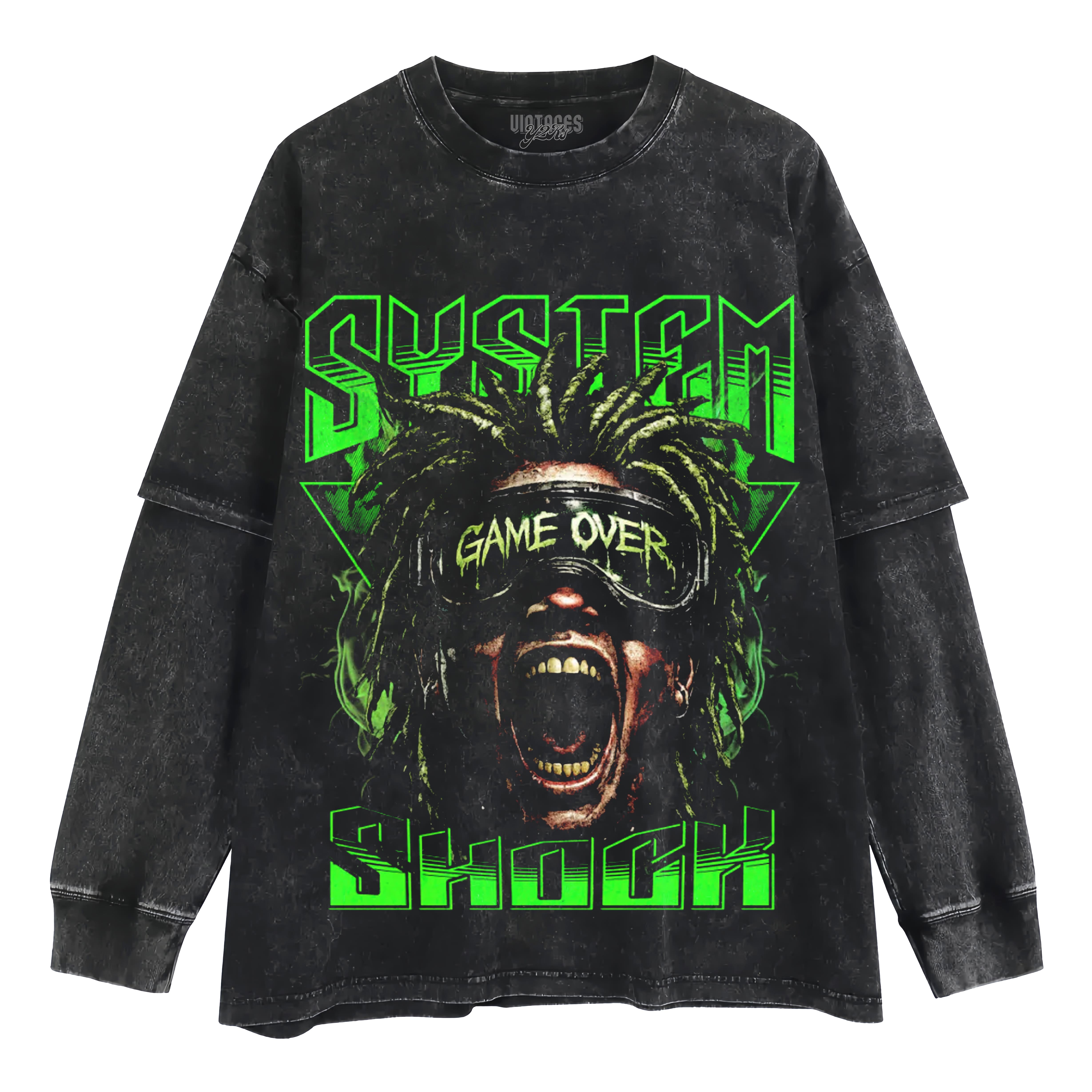 GAME OVER RAGE GRAPHIC STREETWEAR TANK TOP & TEE & LONG SLEEVE & LAYERED LS & HOODIE