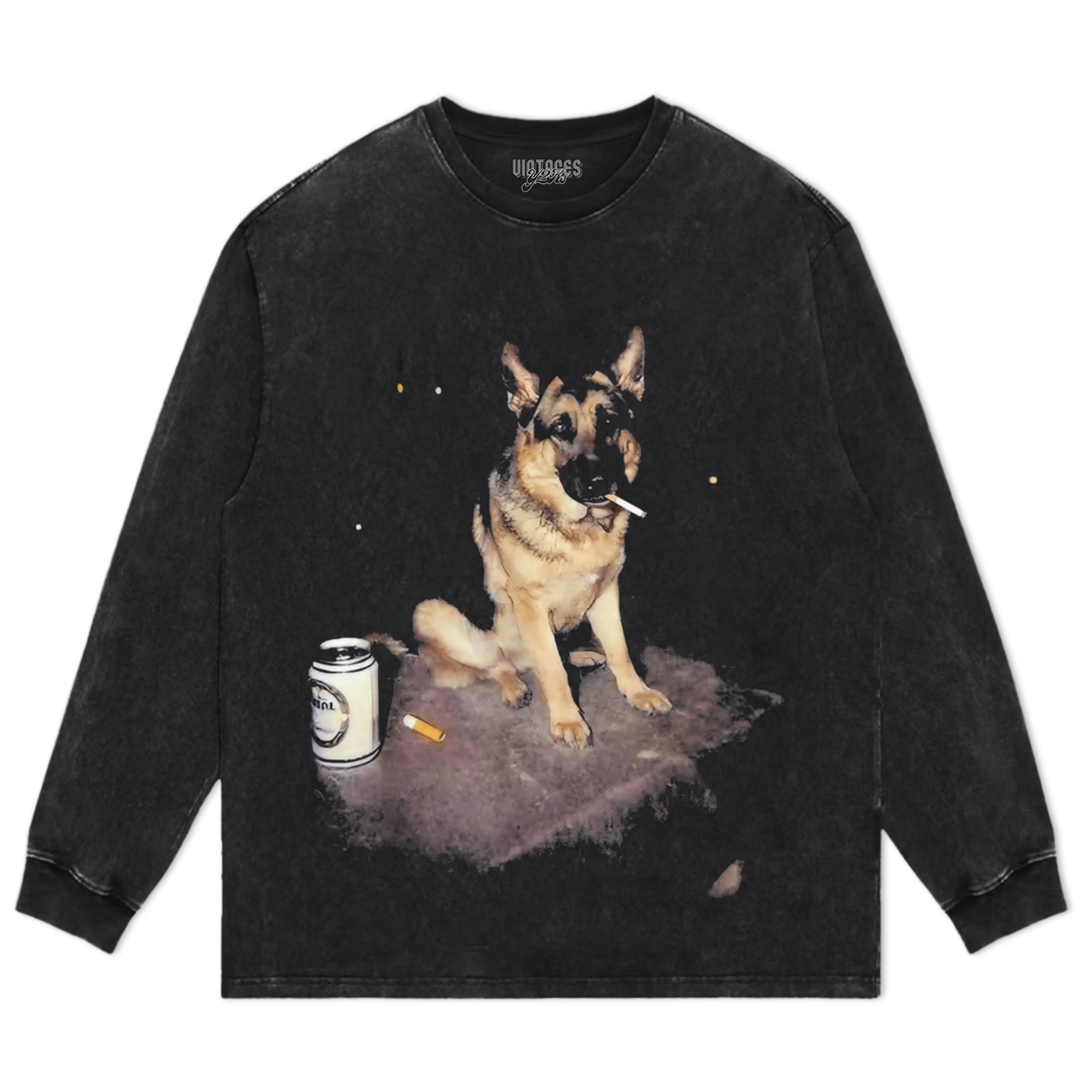 GERMAN SHEPHERD SMOKING MEME TANK TOP & TEE & LONG SLEEVE & LAYERED LS & HOODIE