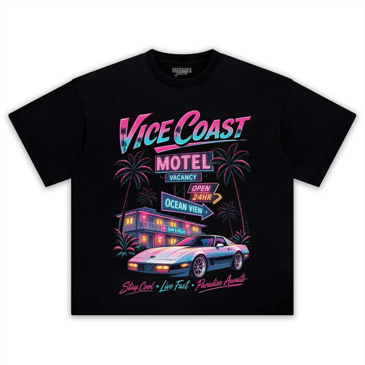 GTA INSPIRED VICE COAST TANK TOP & TEE & LONG SLEEVE & LAYERED LS & HOODIE