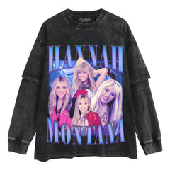 HANNAH MONTANA - VINTAGE 90S RETRO STYLE V2 LAYERED LONG SLEEVE