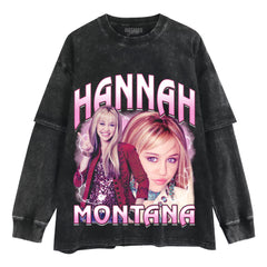 HANNAH MONTANA - VINTAGE 90S RETRO STYLE V3 LAYERED LONG SLEEVE