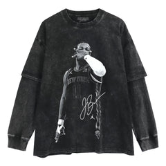 JALEN BRUNSON VINTAGE STYLE LAYERED LONG SLEEVE