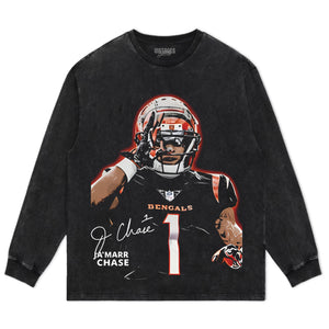 JA’MARR CHASE - CINCINNATI FOOTBALL VINTAGE TANK TOP & TEE & LONG SLEEVE & LAYERED LS & HOODIE