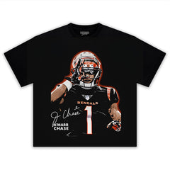 JA’MARR CHASE - CINCINNATI FOOTBALL VINTAGE TANK TOP & TEE & LONG SLEEVE & LAYERED LS & HOODIE