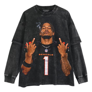 JA’MARR CHASE MIDDLE FINGER TANK TOP & TEE & LONG SLEEVE & LAYERED LS & HOODIE