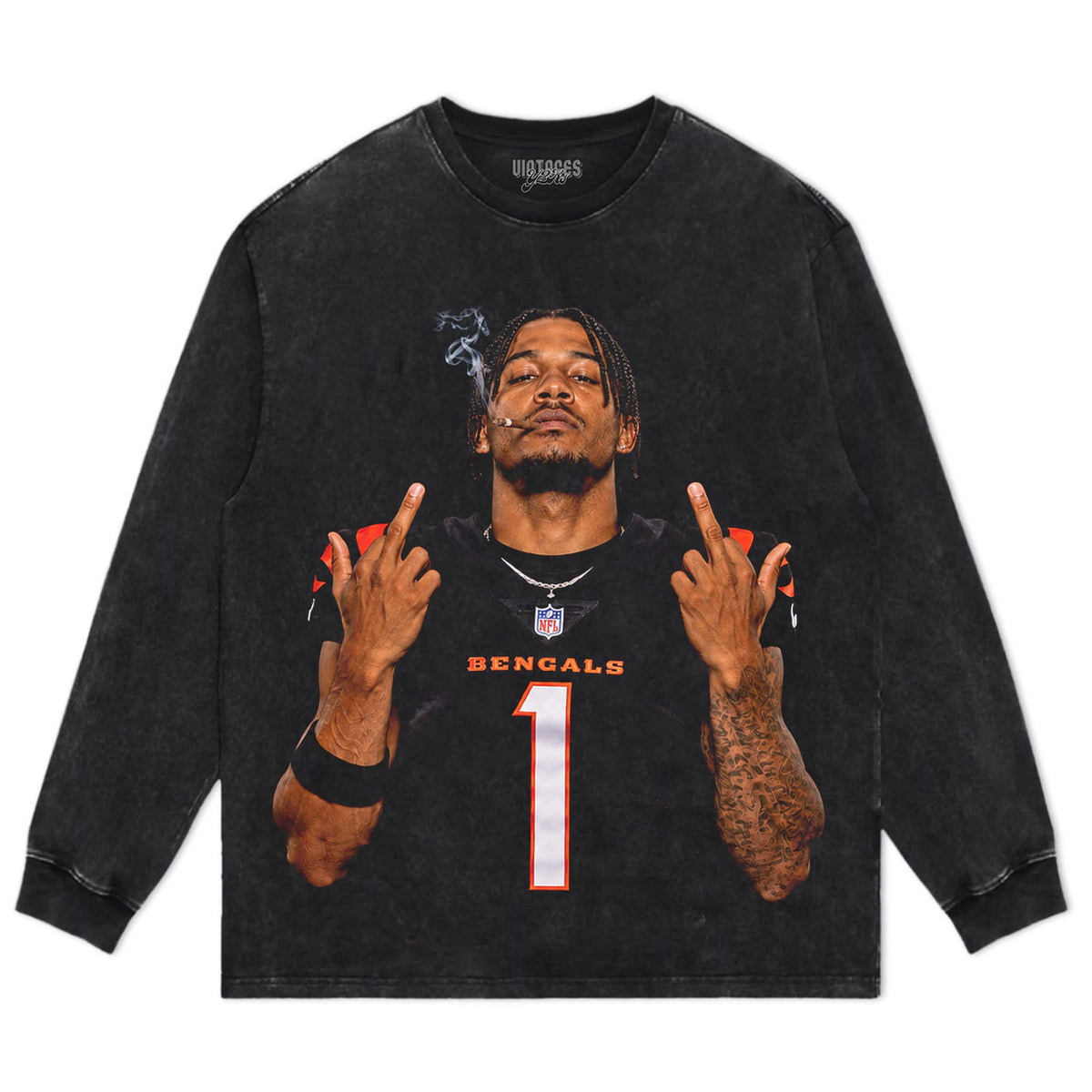 JA’MARR CHASE MIDDLE FINGER TANK TOP & TEE & LONG SLEEVE & LAYERED LS & HOODIE