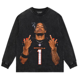JA’MARR CHASE MIDDLE FINGER TANK TOP & TEE & LONG SLEEVE & LAYERED LS & HOODIE