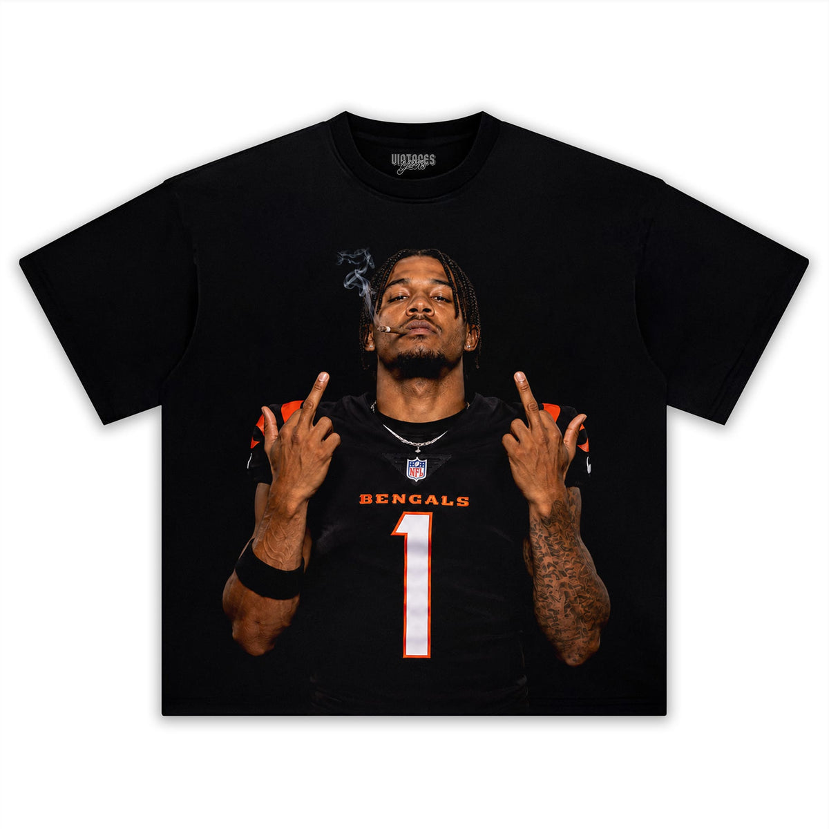 JA’MARR CHASE MIDDLE FINGER TANK TOP & TEE & LONG SLEEVE & LAYERED LS & HOODIE