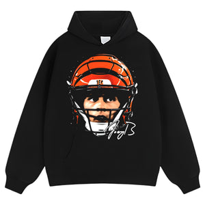 JOE BURROW CINCINNATI HELMET TANK TOP & TEE & LONG SLEEVE & LAYERED LS & HOODIE
