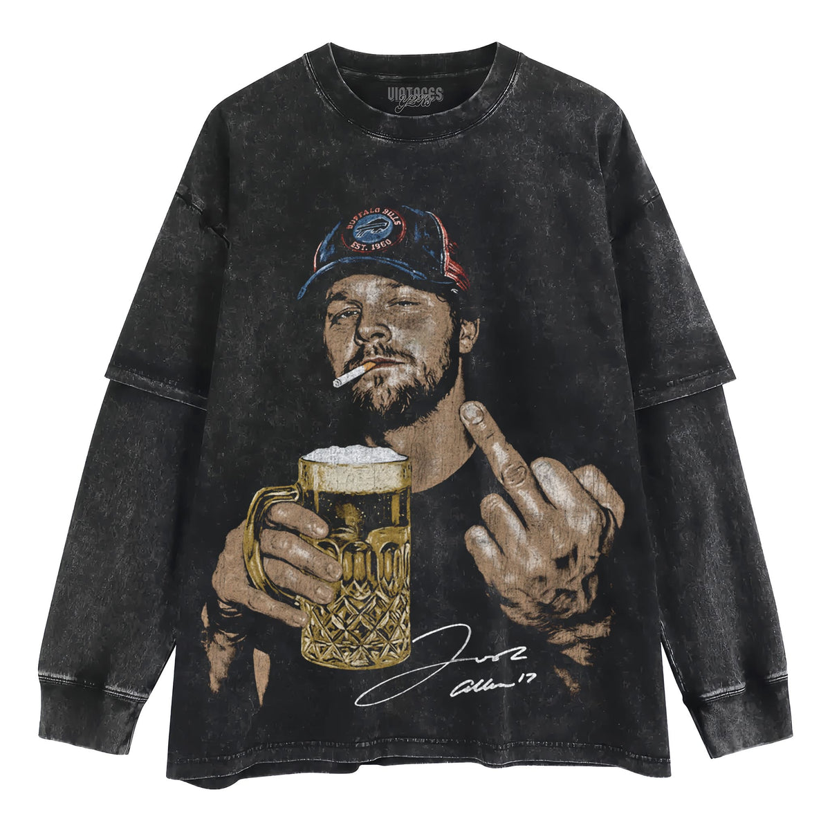 JOSH ALLEN VINTAGE SMOKER TANK TOP & TEE & LONG SLEEVE & LAYERED LS & HOODIE