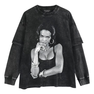 LAURYN HILL 80S 90S VINTAGE LOOK TANK TOP & TEE & LONG SLEEVE & LAYERED LS & HOODIE