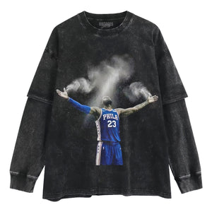 LBJ PHILADELPHIA 76ERS GRAPHIC TANK TOP & TEE & LONG SLEEVE & LAYERED LS & HOODIE
