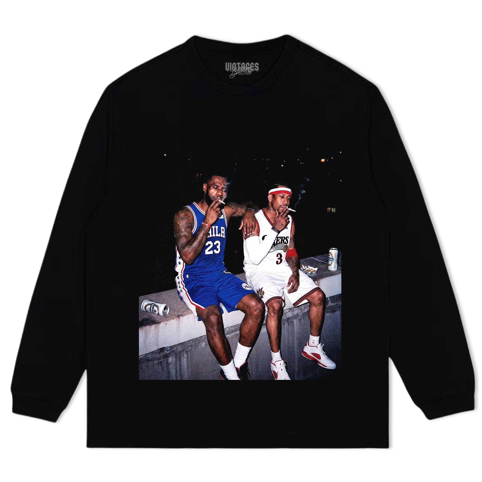 LEBRON JAMES & ALLEN IVERSON FUNNY V1 TANK TOP & TEE & LONG SLEEVE & LAYERED LS & HOODIE