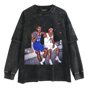 LEBRON JAMES & ALLEN IVERSON FUNNY V1 TANK TOP & TEE & LONG SLEEVE & LAYERED LS & HOODIE