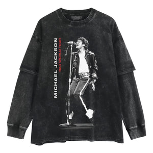 MICHAEL JACKSON BAD WORLD TOUR TANK TOP & TEE & LONG SLEEVE & LAYERED LS & HOODIE