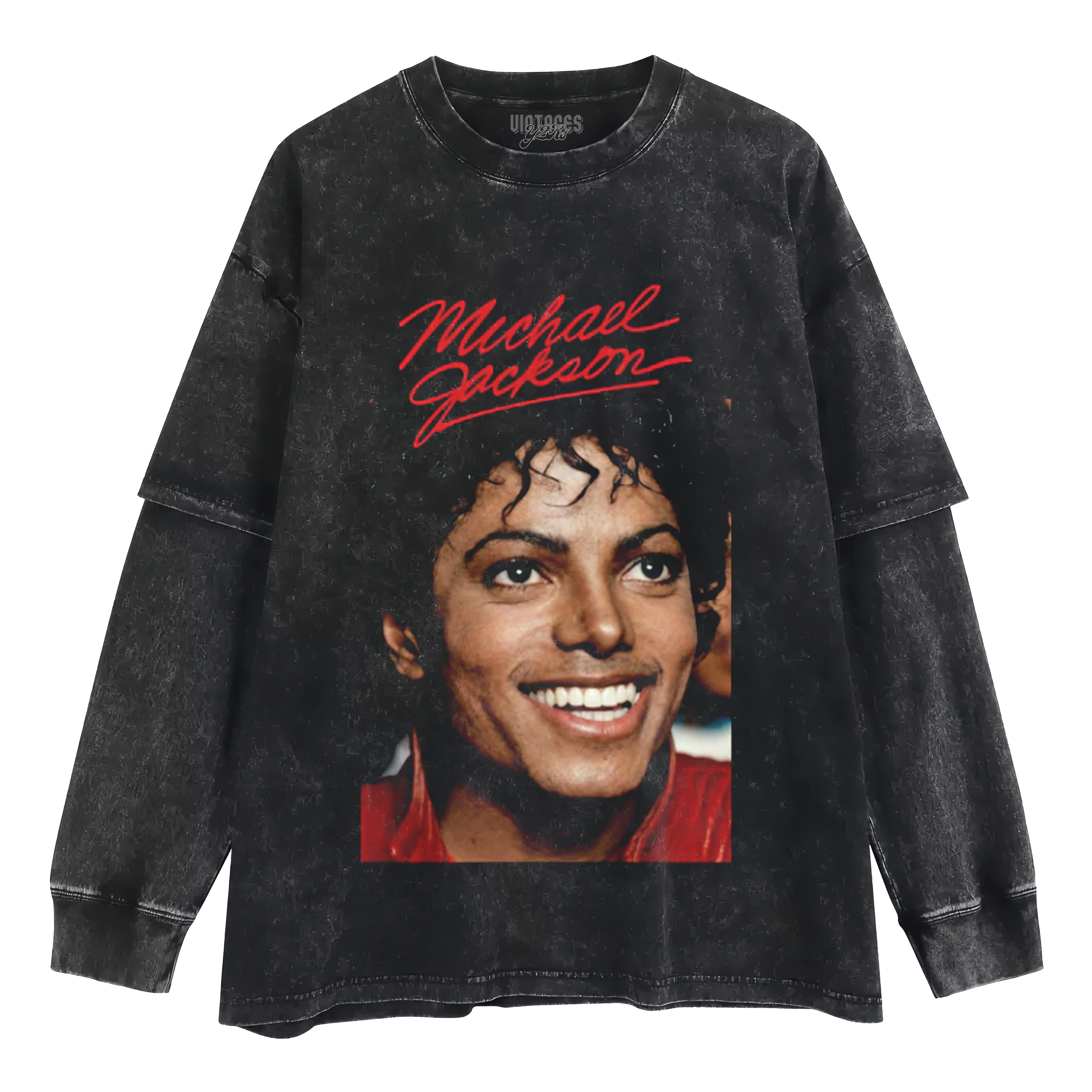 MICHAEL JACKSON SIGNED PHOTO TANK TOP & TEE & LONG SLEEVE & LAYERED LS & HOODIE