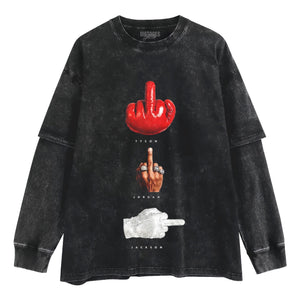MICHAEL TYSON JORDAN JACKSON ICONIC FLIP HAND TANK TOP & TEE & LONG SLEEVE & LAYERED LS & HOODIE