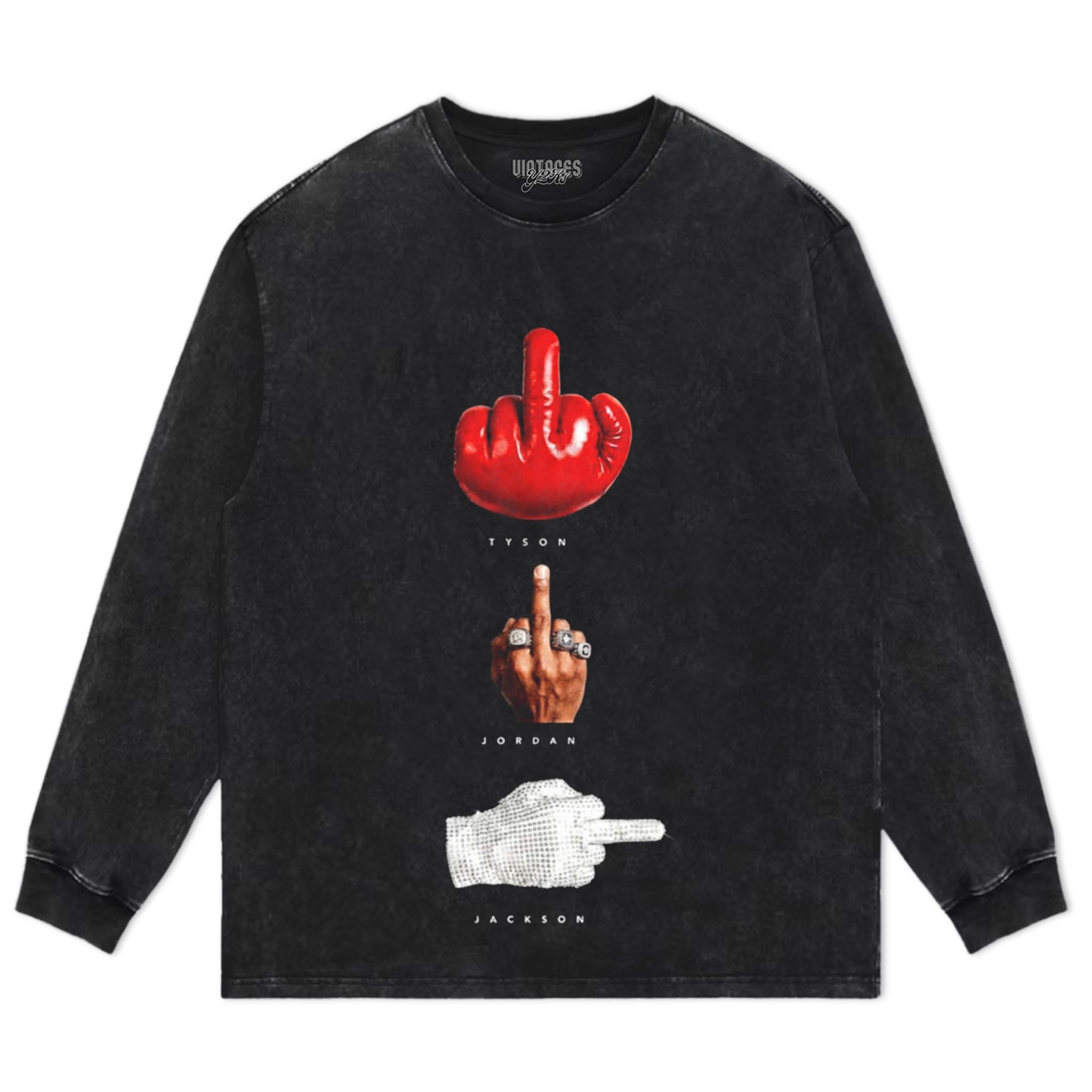 MICHAEL TYSON JORDAN JACKSON ICONIC FLIP HAND TANK TOP & TEE & LONG SLEEVE & LAYERED LS & HOODIE