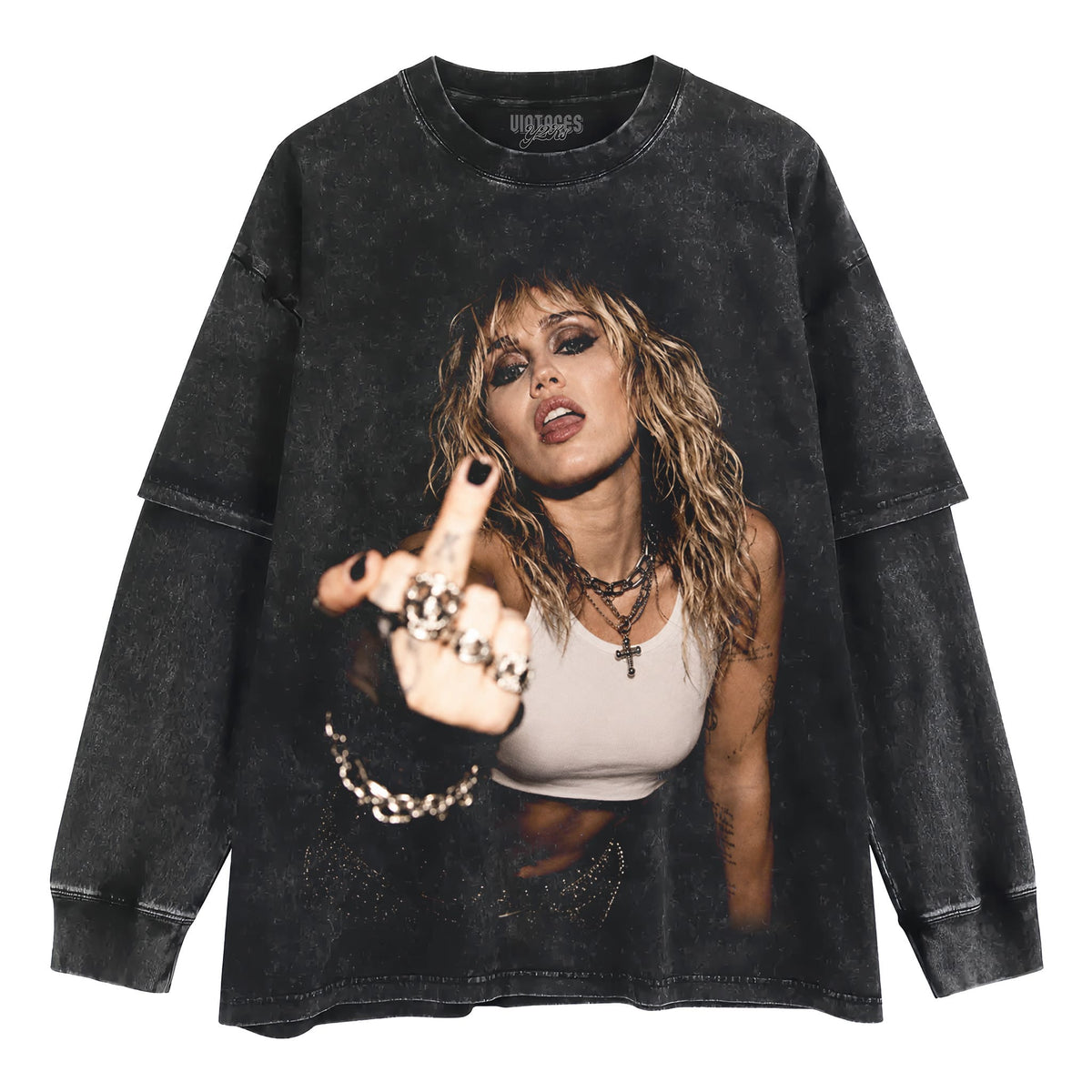 MILEY - MIDDLE FINGER TANK TOP & TEE & LONG SLEEVE & LAYERED LS & HOODIE