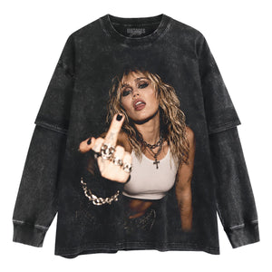 MILEY - MIDDLE FINGER TANK TOP & TEE & LONG SLEEVE & LAYERED LS & HOODIE