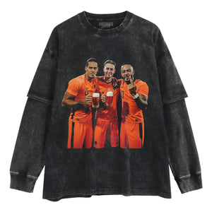 NETHERLANDS FOOTBALL STYLE V7 UNISEX TOP & TEE & LONG SLEEVE & LAYERED LS & HOODIE