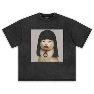 RED LIPS CAT TEE