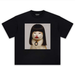 RED LIPS CAT TEE