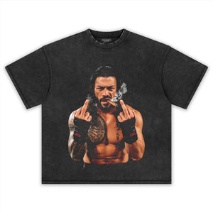 ROMAN REIGNS MIDDLE FINGER TANK TOP & TEE & LONG SLEEVE & LAYERED LS & HOODIE