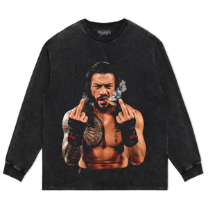 ROMAN REIGNS MIDDLE FINGER TANK TOP & TEE & LONG SLEEVE & LAYERED LS & HOODIE