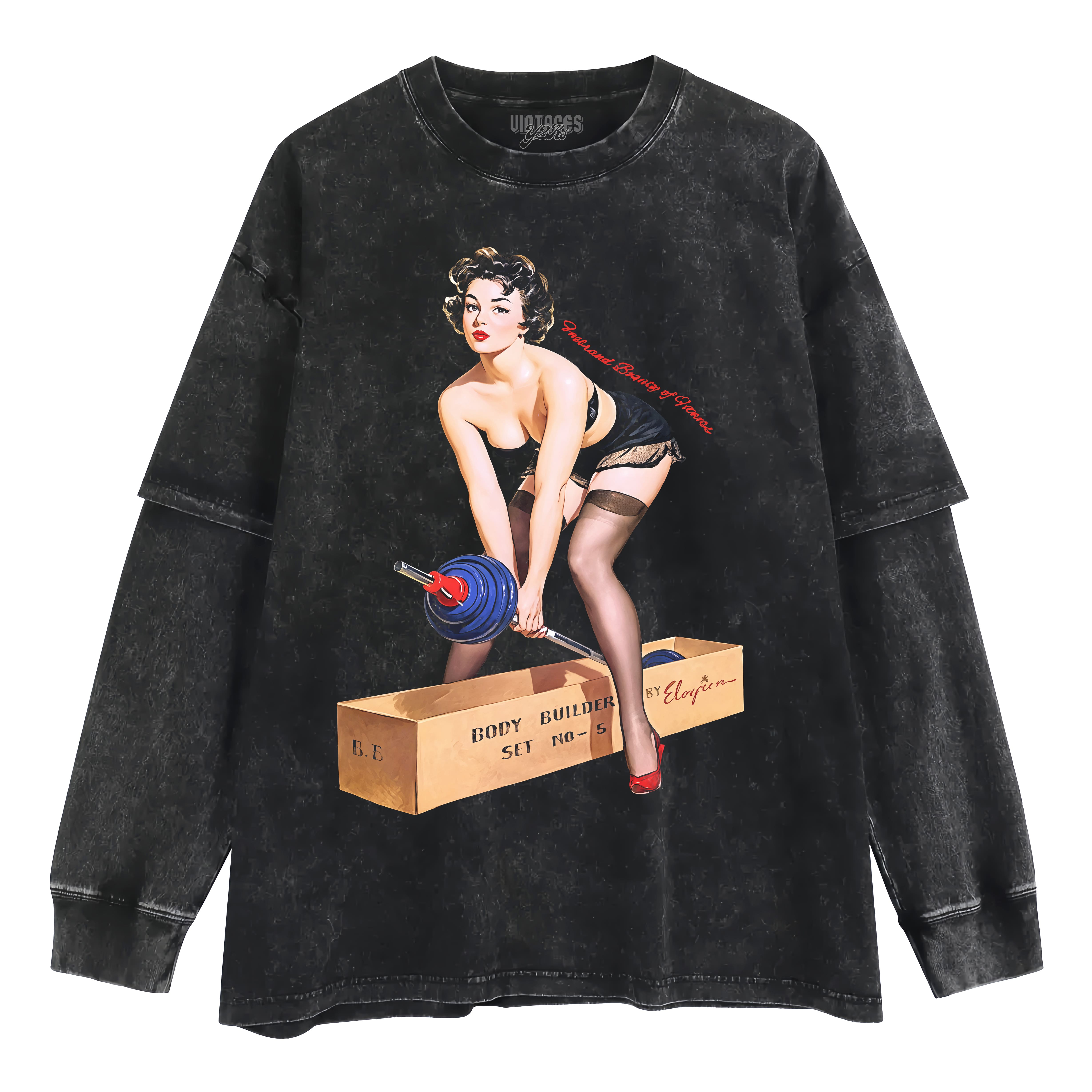 RETRO PIN-UP BODYBUILDER TANK TOP & TEE & LONG SLEEVE & LAYERED LS & HOODIE