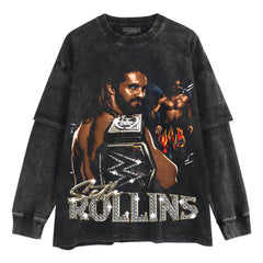 SETH ROLLINS VINTAGE COLLAGE LAYERED LONG SLEEVE