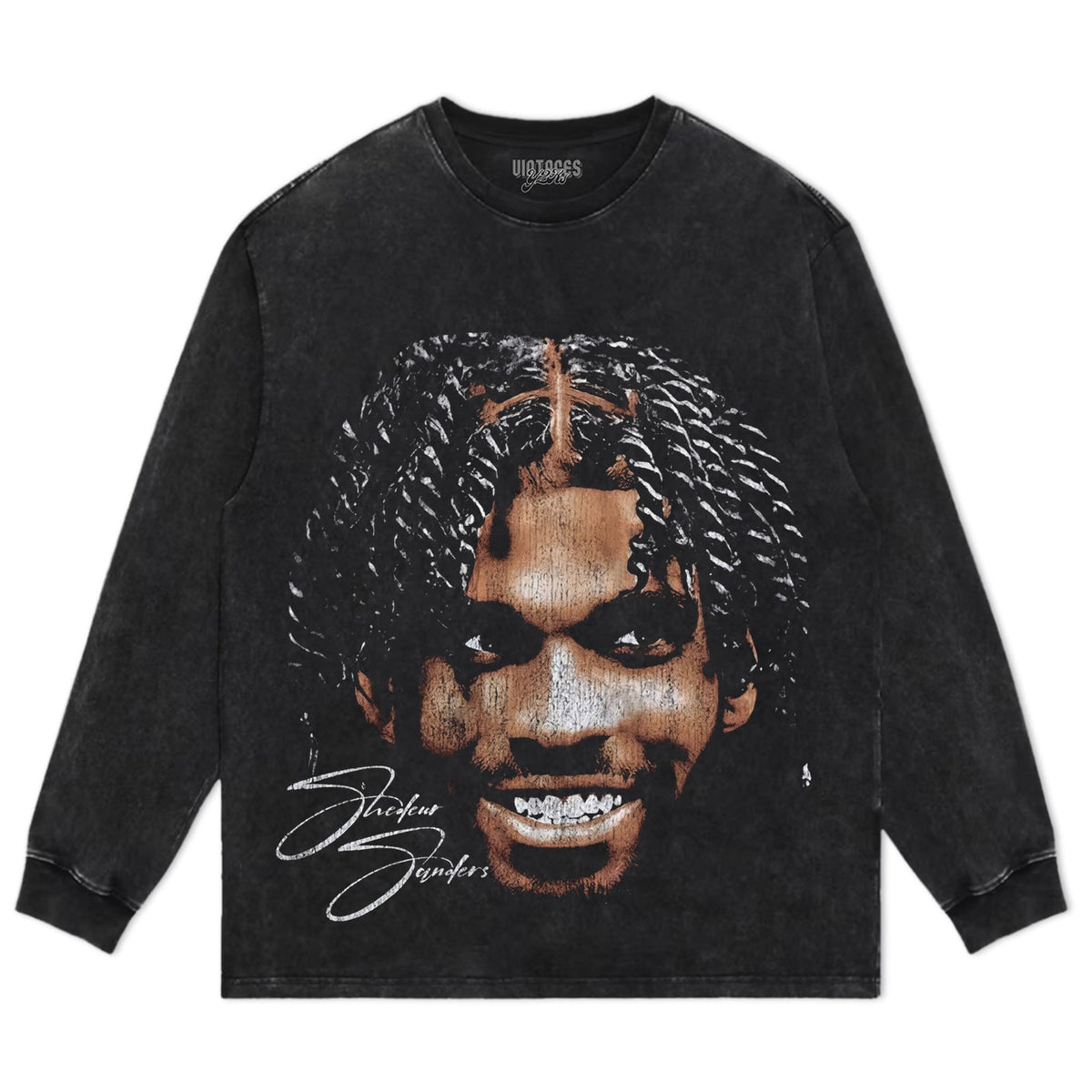 SHEDEUR SANDERS BIG FACE GRUNGE TANK TOP & TEE & LONG SLEEVE & LAYERED LS & HOODIE