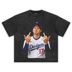 SHOHEI OHTANI MIDDLE FINGER TANK TOP & TEE & LONG SLEEVE & LAYERED LS & HOODIE