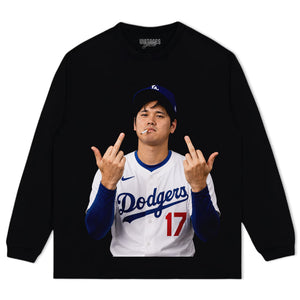 SHOHEI OHTANI MIDDLE FINGER TANK TOP & TEE & LONG SLEEVE & LAYERED LS & HOODIE
