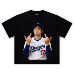 SHOHEI OHTANI MIDDLE FINGER TANK TOP & TEE & LONG SLEEVE & LAYERED LS & HOODIE