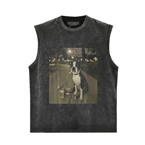 SMOKING DOG CIGARETTE GEN Z DOG TANK TOP & TEE & LONG SLEEVE & LAYERED LS & HOODIE