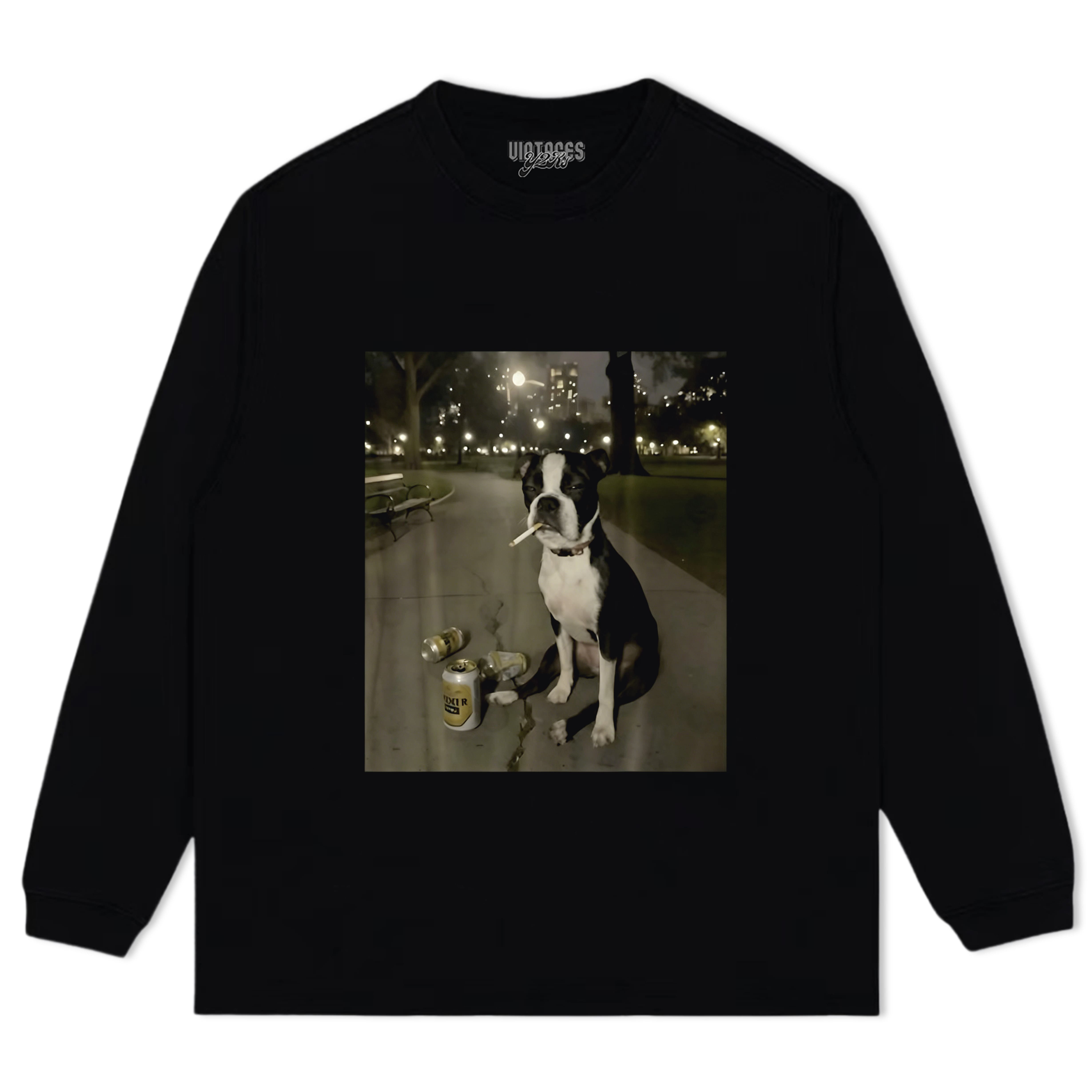 SMOKING DOG CIGARETTE GEN Z DOG TANK TOP & TEE & LONG SLEEVE & LAYERED LS & HOODIE