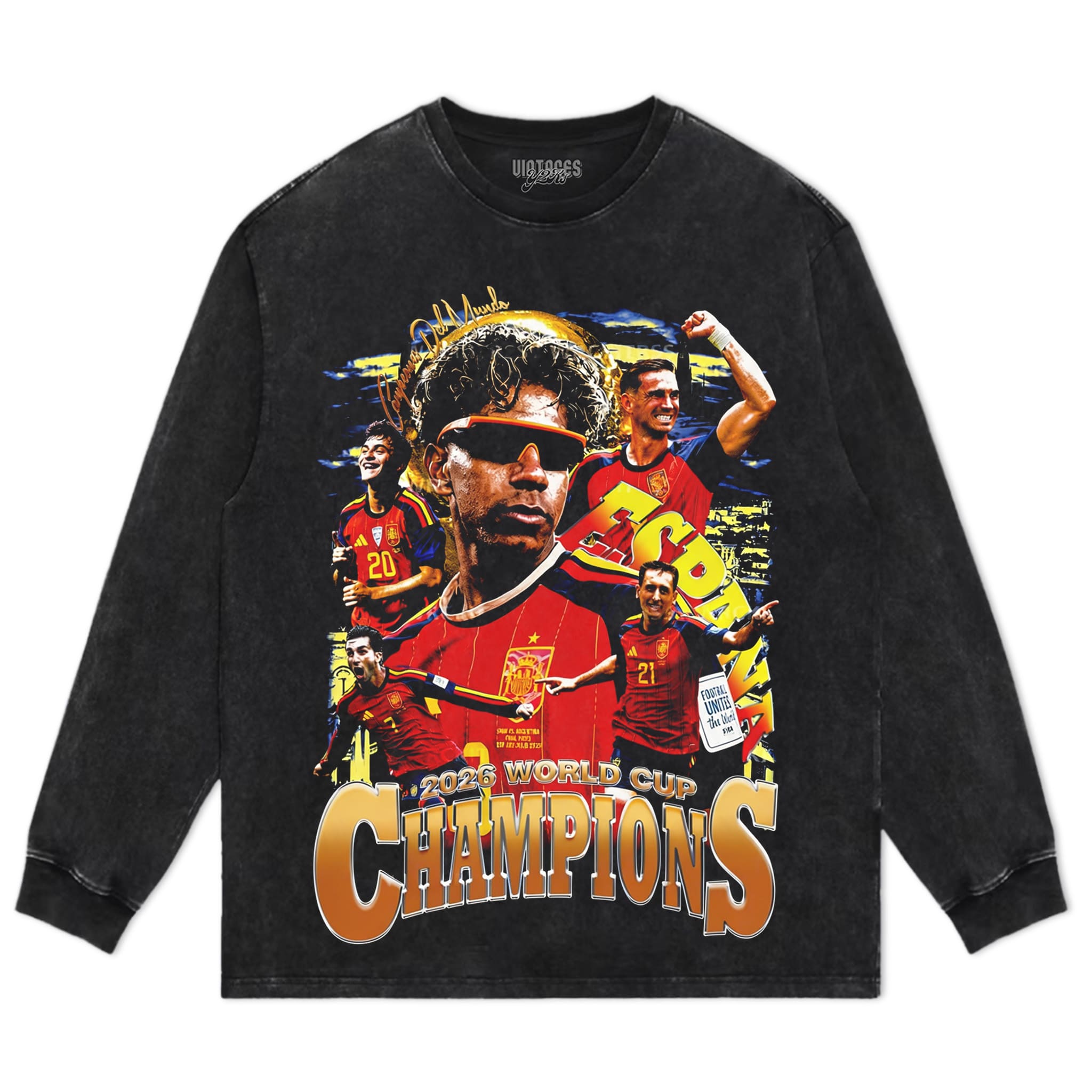SPAIN - WC '26 CHAMPS V8 TANK TOP & TEE & LONG SLEEVE & LAYERED LS & HOODIE