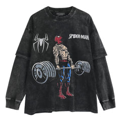 SPIDER MAN GYM-WORKOUT LAYERED LONG SLEEVE