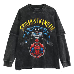 SPIDER STRENGTH GYM-THEMED LAYERED LONG SLEEVE